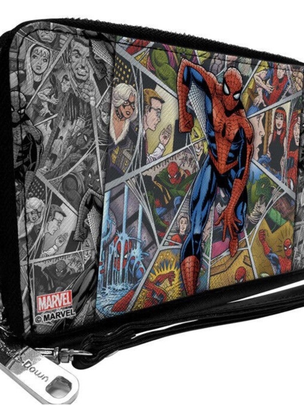 Marvel Spider-Man Comic Zip Around Wallet - Red, Blue, Black